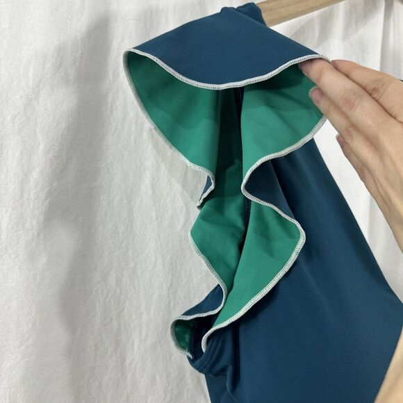 Summersalt The Ruffle Backflip Seaglass Seaweed Teal Swimsuit Womens 16 Beach - Picture 6 of 9